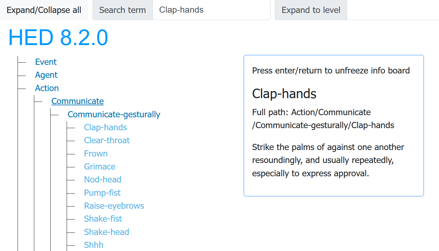 Clap-hands tag in standard schema
